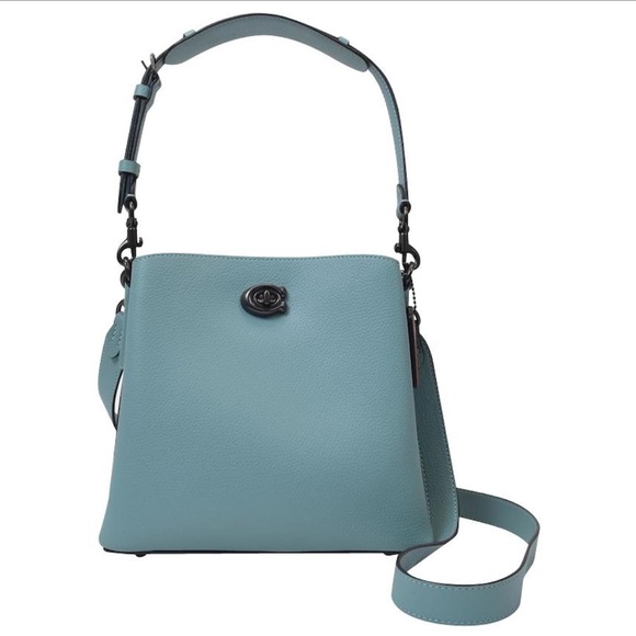 COACH WILLOW BUCKET BAG IN SLATE BLUE - Picture 1 of 15